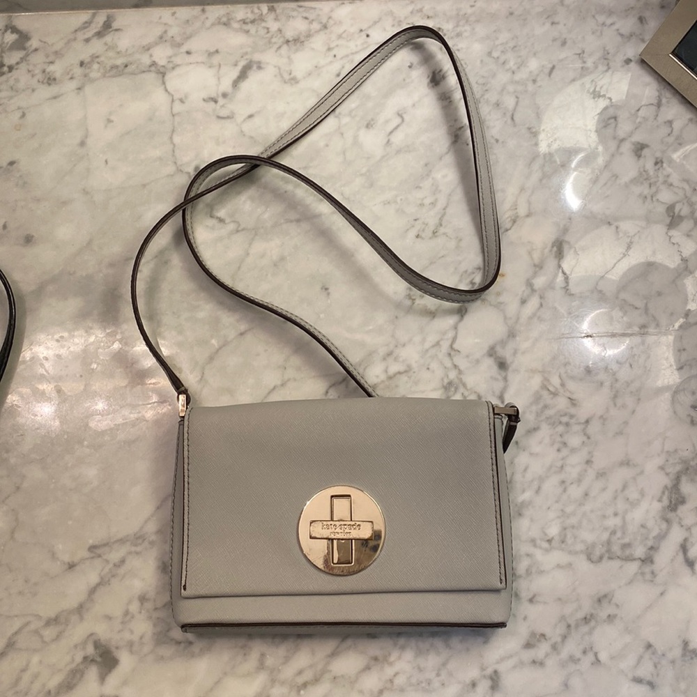 Grey Kate Spade cross body purse